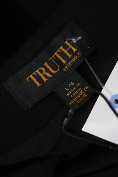 Truth By Republic Women Sleeveless Black Rayon Vest Button Size L