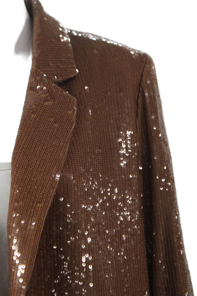 Rachel Zoe Womens Basic Jacket Brown Long Sleeve Size L