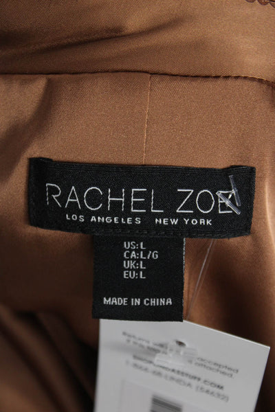 Rachel Zoe Womens Basic Jacket Brown Long Sleeve Size L
