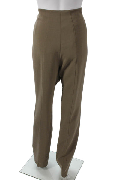 Akris Women Dress Pants Brown Wool Zip Size 14
