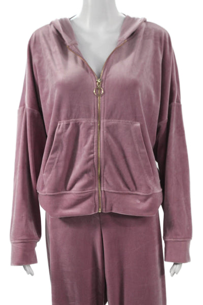 Truth By Republic Womens Purple Sweatsuit V Neck Zip Long Sleeve Size XL