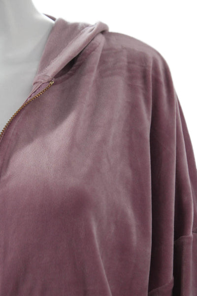 Truth By Republic Womens Purple Sweatsuit V Neck Zip Long Sleeve Size XL