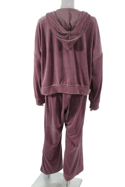 Truth By Republic Womens Purple Sweatsuit V Neck Zip Long Sleeve Size XL