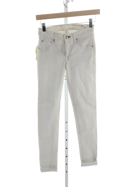 Rag & Bone Jean Women Skinny White High Rise Jeans Cotton Blend Size 25