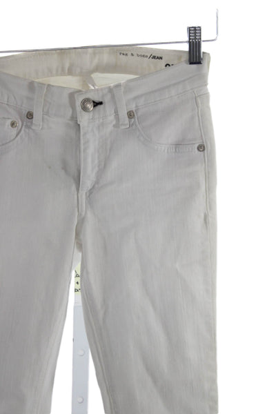 Rag & Bone Jean Women Skinny White High Rise Jeans Cotton Blend Size 25