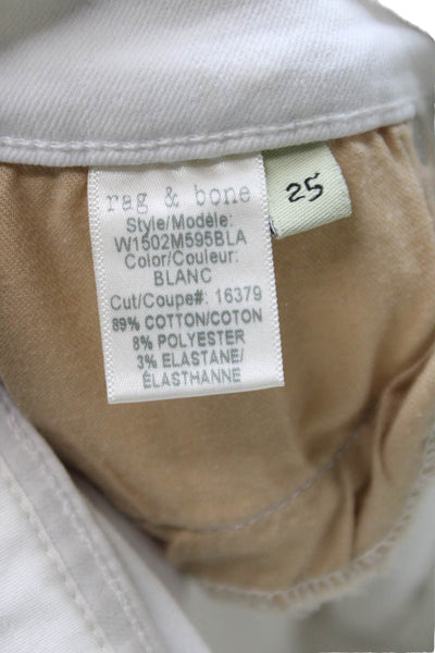 Rag & Bone Jean Women Skinny White High Rise Jeans Cotton Blend Size 25