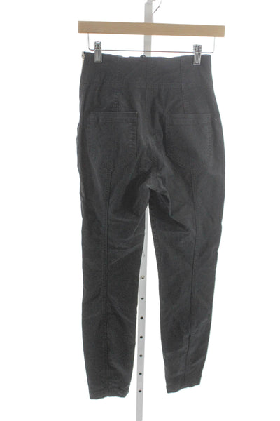 A.L.C. Womens Ankle Pants Black Lace Up Cotton Stretch Size 0