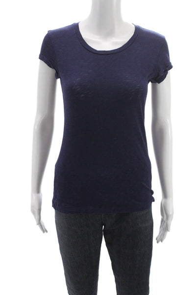 Rag & Bone Womens Basic Blue Cotton Crew Neck Short Sleeve T-Shirt Size XS