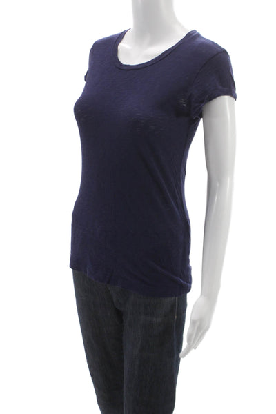 Rag & Bone Womens Basic Blue Cotton Crew Neck Short Sleeve T-Shirt Size XS