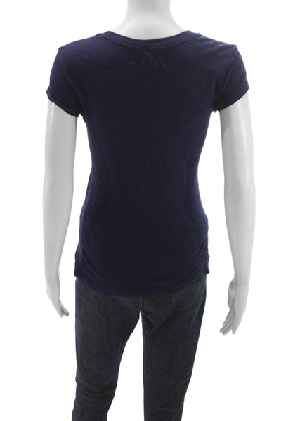 Rag & Bone Womens Basic Blue Cotton Crew Neck Short Sleeve T-Shirt Size XS