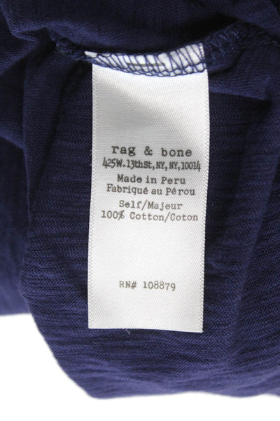 Rag & Bone Womens Basic Blue Cotton Crew Neck Short Sleeve T-Shirt Size XS