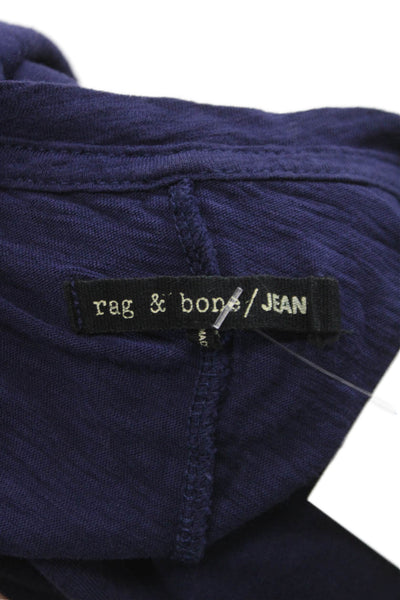 Rag & Bone Womens Basic Blue Cotton Crew Neck Short Sleeve T-Shirt Size XS