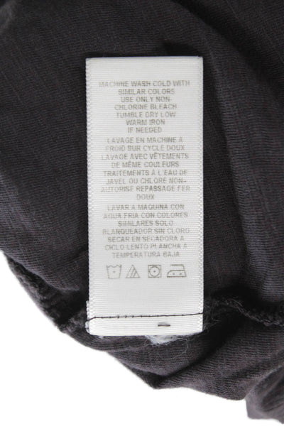 Standard James Perse Women V-Neck Basic T-Shirt Gray 3/4 Sleeve Size 2