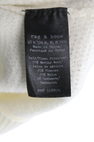 Rag & Bone Womens Merino Wool Pullover Sweater Ivory Crewneck Size 2XS