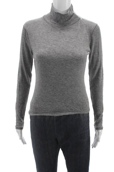 Rag & Bone Jean Womens Basic Turtleneck T-Shirt Gray Lyocell Long Sleeve Size XS