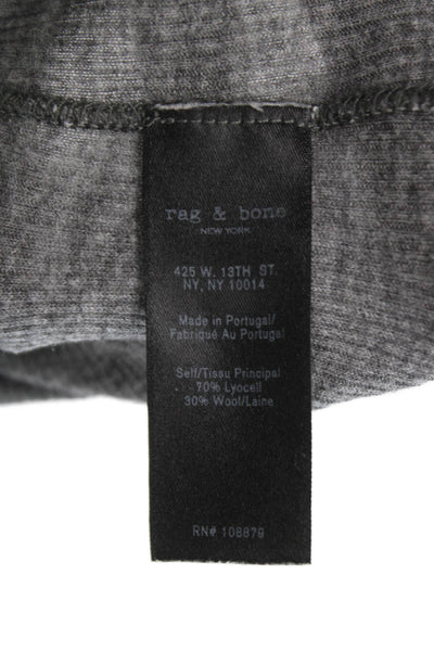 Rag & Bone Jean Womens Basic Turtleneck T-Shirt Gray Lyocell Long Sleeve Size XS