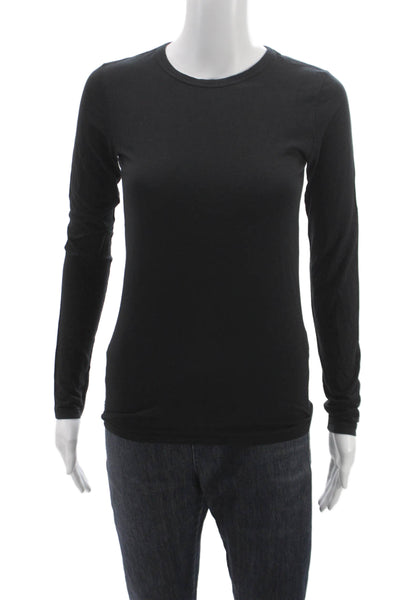 Rag & Bone Women Basic Long Sleeve Crew Neck Black T-Shirt Size XS