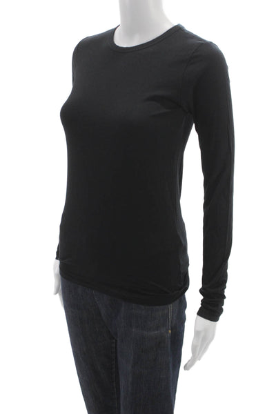 Rag & Bone Women Basic Long Sleeve Crew Neck Black T-Shirt Size XS