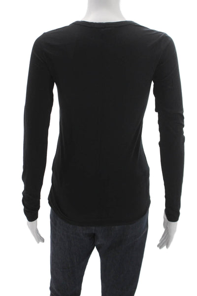Rag & Bone Women Basic Long Sleeve Crew Neck Black T-Shirt Size XS