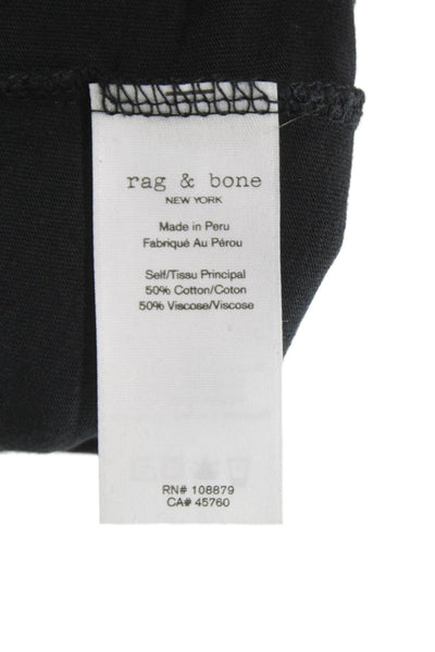 Rag & Bone Women Basic Long Sleeve Crew Neck Black T-Shirt Size XS