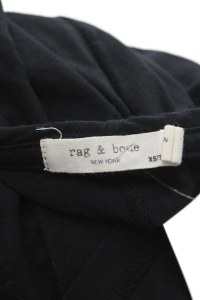 Rag & Bone Women Basic Long Sleeve Crew Neck Black T-Shirt Size XS
