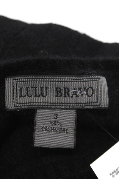 Lulu Bravo Womens Cashmere Cable Crew Neck Pullover Sweater Black Size S