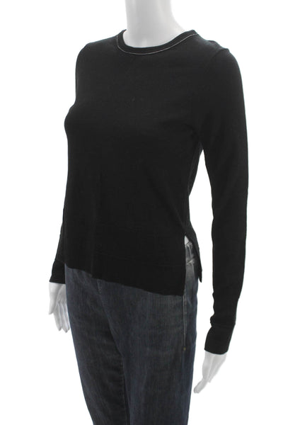Rag & Bone Jean Womens Merino Wool Crewneck Sweater Black Size 2XS