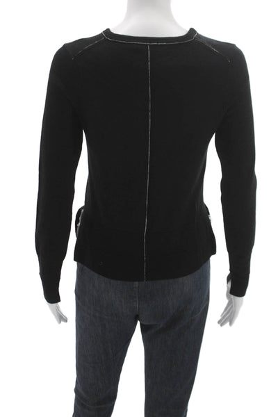Rag & Bone Jean Womens Merino Wool Crewneck Sweater Black Size 2XS