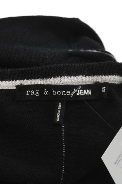 Rag & Bone Jean Womens Merino Wool Crewneck Sweater Black Size 2XS