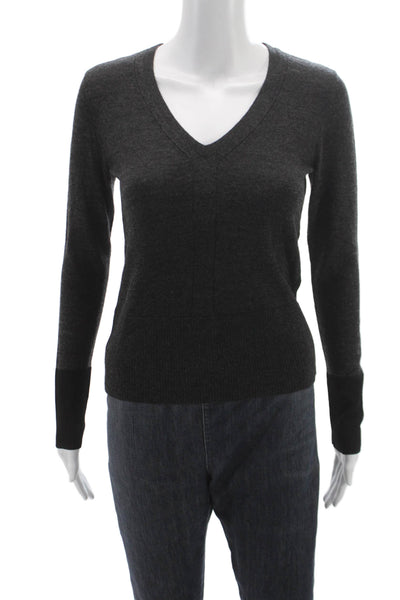 Rag & Bone Womens Merino Wool V-Neck Pullover Gray Long Sleeve Size XS