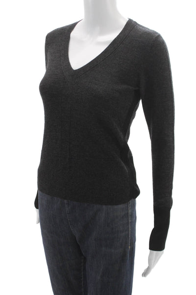 Rag & Bone Womens Merino Wool V-Neck Pullover Gray Long Sleeve Size XS