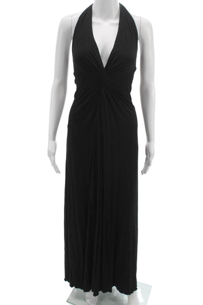 Mijo Women Maxi Halter Mid Calf Black Sleeveless Dress Size S