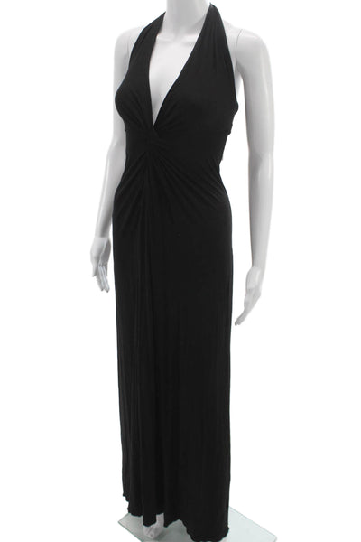 Mijo Women Maxi Halter Mid Calf Black Sleeveless Dress Size S