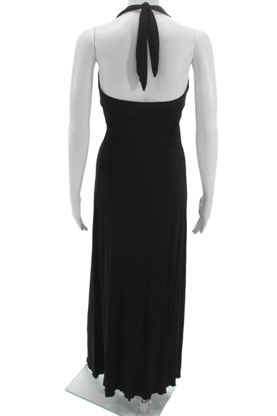 Mijo Women Maxi Halter Mid Calf Black Sleeveless Dress Size S