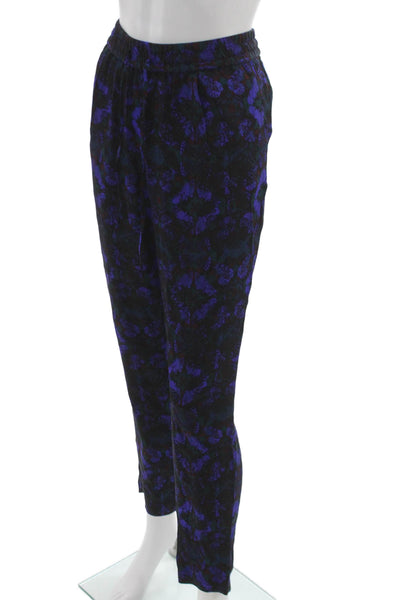 Comptoir Des Cotonniers Womens Dress Pants Black Silk Geometric Pull On Size 38