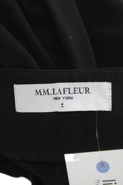 M.M. Lafleur Women Dress Pants Black Cotton Zip Inseam 29 Size 4