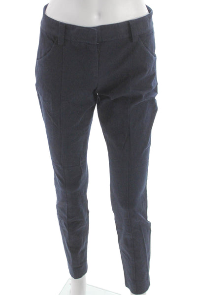 Theory Women Ankle Pants Blue Cotton Zip Inseam 28 Size 4
