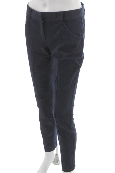Theory Women Ankle Pants Blue Cotton Zip Inseam 28 Size 4
