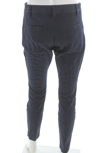 Theory Women Ankle Pants Blue Cotton Zip Inseam 28 Size 4