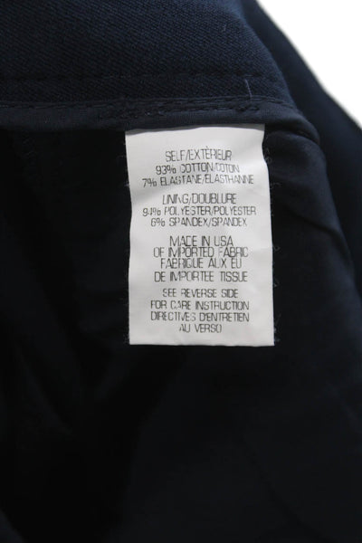 Theory Women Ankle Pants Blue Cotton Zip Inseam 28 Size 4