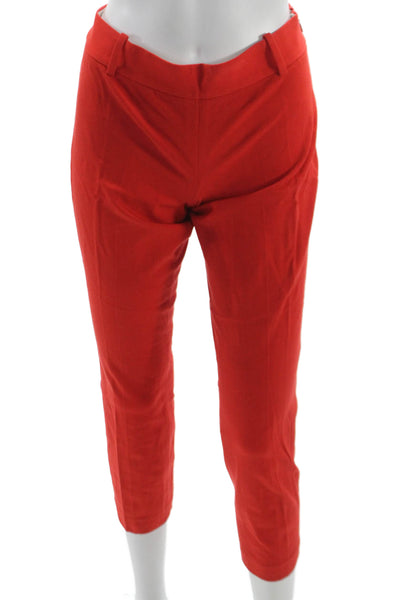 J Crew Womens Red Cropped Cotton Pants Size 6