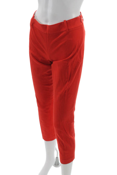 J Crew Womens Red Cropped Cotton Pants Size 6