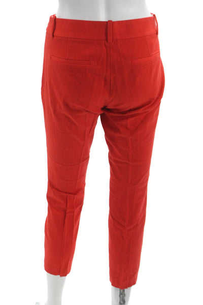 J Crew Womens Red Cropped Cotton Pants Size 6