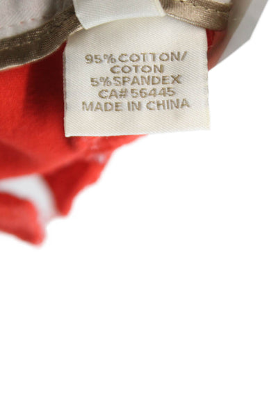 J Crew Womens Red Cropped Cotton Pants Size 6
