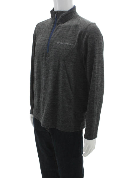 Vineyard Vines Men Gray Collared Pullover Long Sleeve Size M