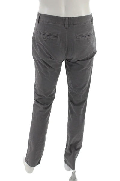 Bonobos Mens Chinos Gray 98% Cotton 2% Spandex Button Fly Size 31
