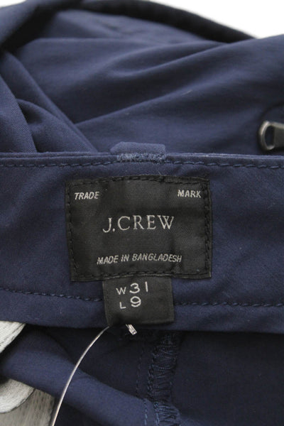 J Crew Mens Chino Shorts Blue Recycled Nylon Spandex Size 31