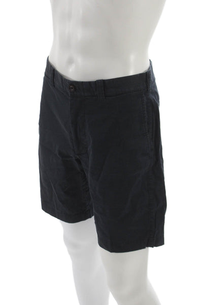J Crew Mens Chino Shorts Blue Button Cotton Size 31