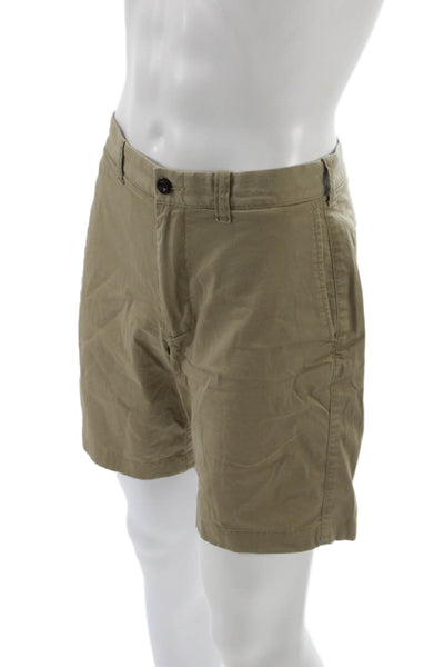 J Crew Mens Chino Shorts Beige Button Cotton Size 31