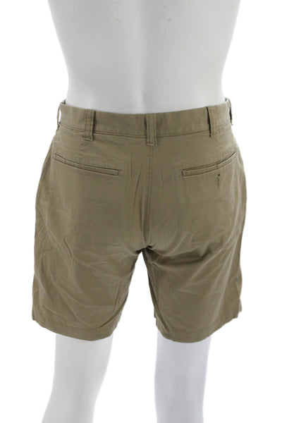 J Crew Mens Chino Shorts Beige Button Cotton Size 31